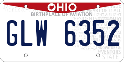 OH license plate GLW6352