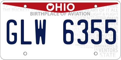 OH license plate GLW6355