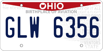 OH license plate GLW6356