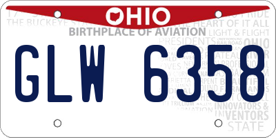 OH license plate GLW6358