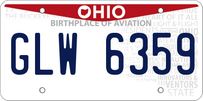 OH license plate GLW6359
