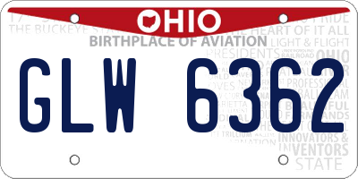 OH license plate GLW6362