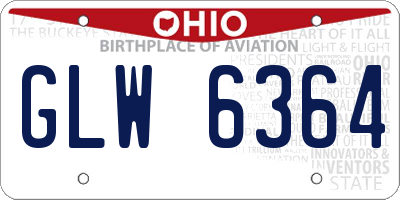 OH license plate GLW6364