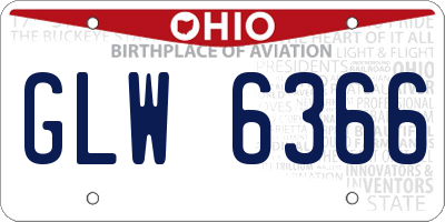 OH license plate GLW6366
