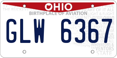 OH license plate GLW6367