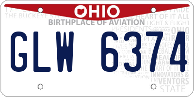 OH license plate GLW6374