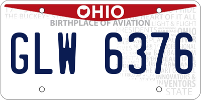 OH license plate GLW6376