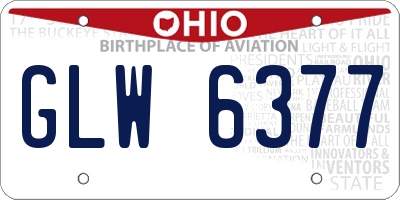 OH license plate GLW6377