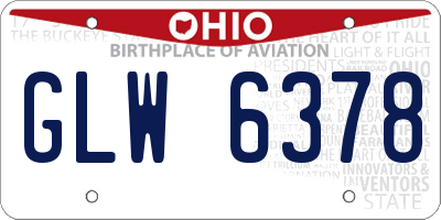 OH license plate GLW6378