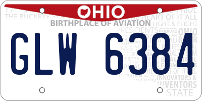 OH license plate GLW6384
