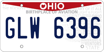 OH license plate GLW6396
