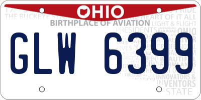 OH license plate GLW6399