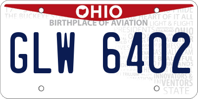 OH license plate GLW6402