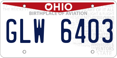 OH license plate GLW6403