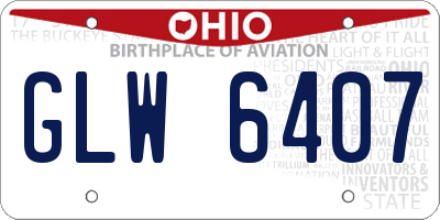 OH license plate GLW6407