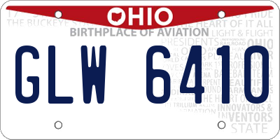OH license plate GLW6410