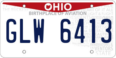 OH license plate GLW6413