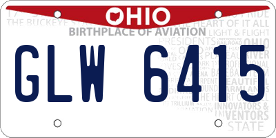 OH license plate GLW6415