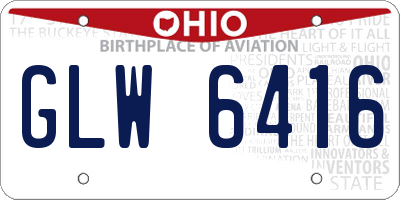 OH license plate GLW6416