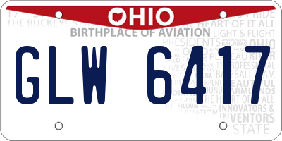 OH license plate GLW6417