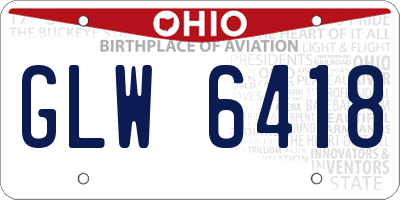 OH license plate GLW6418