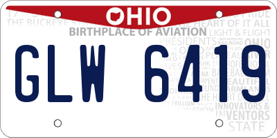 OH license plate GLW6419