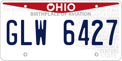OH license plate GLW6427