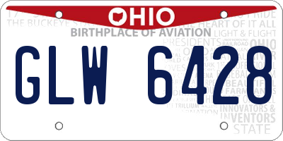 OH license plate GLW6428