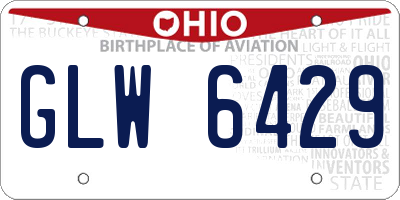 OH license plate GLW6429