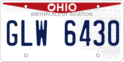 OH license plate GLW6430