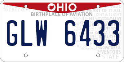 OH license plate GLW6433