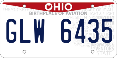 OH license plate GLW6435