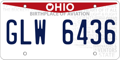 OH license plate GLW6436