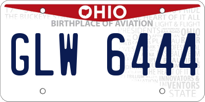 OH license plate GLW6444