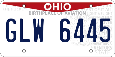 OH license plate GLW6445