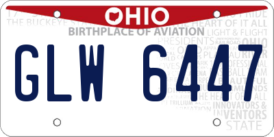 OH license plate GLW6447