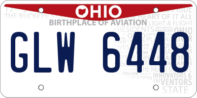 OH license plate GLW6448