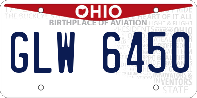 OH license plate GLW6450