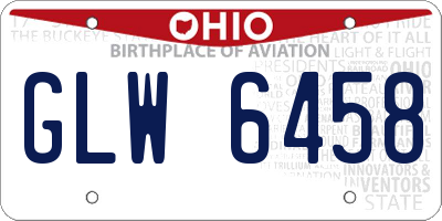 OH license plate GLW6458