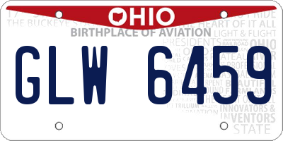 OH license plate GLW6459