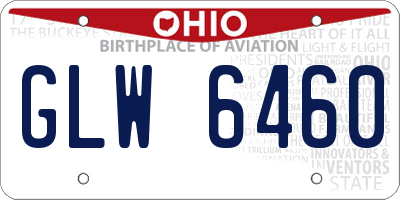 OH license plate GLW6460