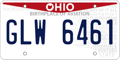 OH license plate GLW6461