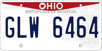 OH license plate GLW6464