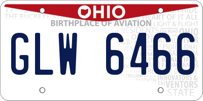 OH license plate GLW6466