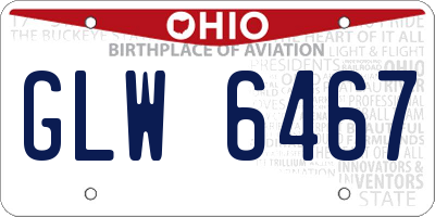 OH license plate GLW6467