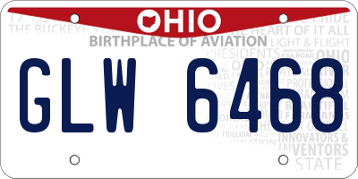 OH license plate GLW6468