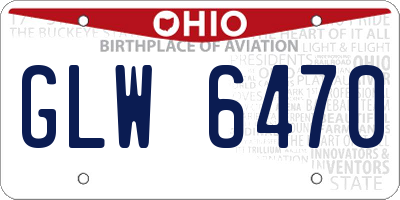 OH license plate GLW6470