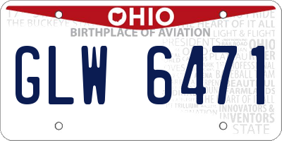 OH license plate GLW6471
