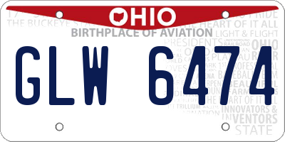 OH license plate GLW6474