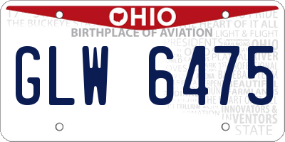 OH license plate GLW6475